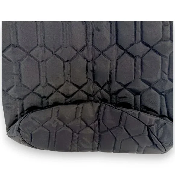 CINDA B-Jet Set Black Essentials Tote-Purse-Shoulder Bag-Quilted Pattern - Picture 7 of 12